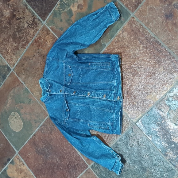 Vintage 80’s American Hero Distressed Denim Jean Jacket Size Medium - Picture 1 of 11